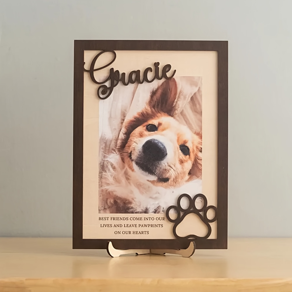 Pet Supplies Outlet - إطار صور خشبي مخصص للحيوانات الأليفة