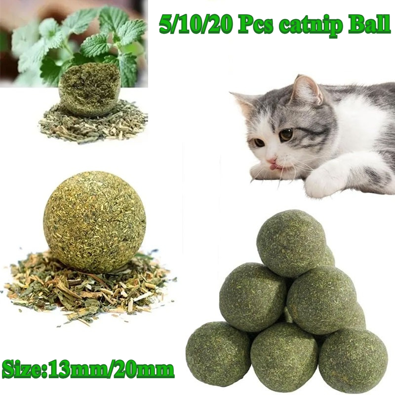 Catnip Toys - 5/10/20 قطعة كرات النعناع البري الطبيعية
