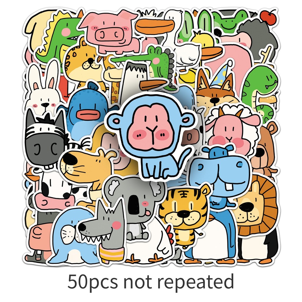 50 ورقة ملصقات حيوانات حديقة ا - مراجعة Pet Supplies Zoo وسعره